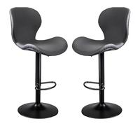Bar Stools Set, Leatherette Exterior, Adjustable Swivel Gas Lift, Black Footrest and Base for Breakfast Bar, Counter, Kitchen, Living Room, Dining Room, Pub, Cafe, Bistro
