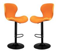 Bar Stools Set, Leatherette Exterior, Adjustable Swivel Gas Lift, Black Footrest and Base for Breakfast Bar, Counter, Kitchen, Living Room, Dining Room, Pub, Cafe, Bistro