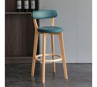 Bar Stools Set of 2-28-Inch Height, Padded Seat, Solid Wood Legs, Comfortable Footrest for Kitchen Island or Dining Room - Stylish Faux Leather Design