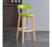 Bar Stools Set of 2-28-Inch Height, Padded Seat, Solid Wood Legs, Comfortable Footrest for Kitchen Island or Dining Room - Stylish Faux Leather Design