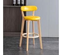 Bar Stools Set of 2-28-Inch Height, Padded Seat, Solid Wood Legs, Comfortable Footrest for Kitchen Island or Dining Room - Stylish Faux Leather Design