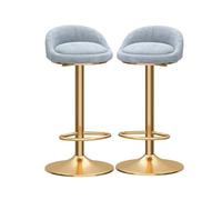 Bar Stools Set of 2 Adjustable & Swivel Breakfast Kitchen Counter Pub Pink Soft Velvet Chairs Dining with Backs Footrest Grey,6580cm