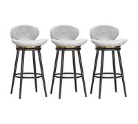 Bar Stools Set of 2, Counter Height Bar Stools with Back & Footrest, Swivel Counter Stools for Kitchen Island, Upholstered Bar Height Barstools, Velvet Seat