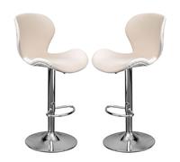 Bar Stools Set of 2 Faux Leather Padded Swivel Height Adjustable Breakfast Kitchen Barstools High Chairs for Home, Living Room, Dining Room, Pub, Cafe, Bistro