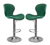 Bar Stools Set of 2 Faux Leather Padded Swivel Height Adjustable Breakfast Kitchen Barstools High Chairs for Home, Living Room, Dining Room, Pub, Cafe, Bistro