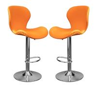 Bar Stools Set of 2 Faux Leather Padded Swivel Height Adjustable Breakfast Kitchen Barstools High Chairs for Home, Living Room, Dining Room, Pub, Cafe, Bistro