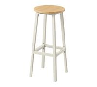 Bar Stools Set of 2, Golden Oak + White