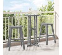 Bar Stools Set of 2 Light Grey HDPE Weatherproof 52 x 43 x 73.5 cm for Garden Patio Balcony Stackable Comfortable Space Saving Outdoor Seating Furniture
