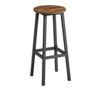 Bar Stools Set of 2, Rustic Brown + Black