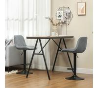 HOMCOM Bar Stools Set of 2 Modern Armless Bar Chairs Charcoal Grey