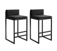 Bar stools Set of 2, Velvet Dining Chairs with Thick Padded, Square Seat Counter Height Barstools with Metal Base & Backrest for Kitchen Dining Room Coffee (45/55/65/75cm)