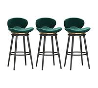 Bar Stools Set of 3, Swivel Modern Upholstered Counter Height Stools with Back for Kitchen, Dining Room, Home Bar
