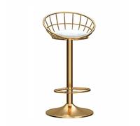 Bar Stools Velvet Seat Padded Swivel Barstool Adjustable Height Kitchen Breakfast Barstool Counter Chair White,45-60cm