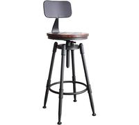 Bar Stools,Vintage Industrial Swivel Bar Stools, Solid Wood Seat Kitchen Counter Stool with Back, Stylish Bar Furniture for Home, Pub, and Bistro - Brown Finish