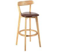 Bar Stools with Back and Footrest, Upholstered Counter Kitchen Dining Room Barstools, Wood Frame Tall Bar Stools, 300lbs, Easy Assembly (Brown-1ps,61cm/24in)