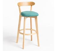 Bar Stools With Back, Wooden Bar Chairs With Soft Cushion, Counter Height Bar Stools, Kitchen Island Stool With Wood Footrest, Breakfast Bar Stools Modern For Exhibition, Pub ( Color : /Green B )