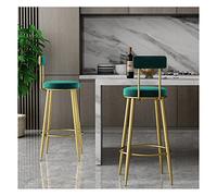 Bar Stools with Backrest, Golden Metal Footrest and Base, Bar Chair Kitchen Breakfast Stool Fixed Height High Chairs for Kitchen and Home Barstools