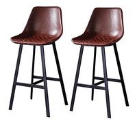 Bar Stools with Backrest, PU Leather Counter Height Stool Bar Chair, 330lbs, Kitchens Counter Island Breakfast Tall Stool (Red 2ps 65cm/26in)