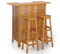 vidaXL 3 Piece Garden Bar Set Solid Wood Acacia, Brown