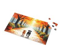 Bar Stuff For Man Cave Autumn Walk With Two Dogs Picture Puzzle Funny Signs Metal Tin Decor(300PCS)