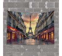 Bar Stuff For Man Cave Evening Stroll Under The Eiffel Tower: A Parisian Scene Tapestry Hanging Decorations For Bedroom Man Cave Bar(75X100CM)