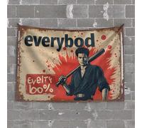 Bar Stuff for Man Cave Everybody 100% Ready for Action! Tapestry Tapestry Funny Aesthetic Decor(75X100CM)