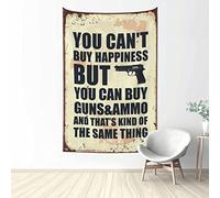 Bar Stuff For Man Cave You Can'T Buy Happiness But You Can Buy Guns & Ammunition Tapestry Wall Art Bedroom Door Decoration Size:75x100cm)
