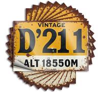 Bar Stuff Sweet Stickers - Vintage License Plate with D'211 Numbering and Rusty Texture Removable Decal Bumper Easy Peel for Teacher(8X12CM)