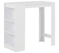 Bar Table 110x50x103cm White Engineered Wood 3-Tier Shelf Space Saver KitchenHub