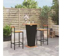 Garden Bar Set Bar Table and Chair Poly Rattan and Solid Wood Acacia vidaXL