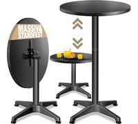 Bar table 2in1 black 60cm height adjustable folding