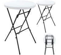 Bar Table 2Pcs White 110x75cm Foldable