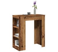 Bar Table 95x47x103.5cm Old Wood Engineered Wood 3-Compartment Storage for Home