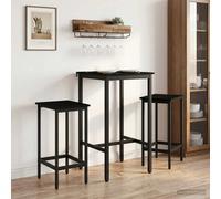 Bar Table Adjustable Feet 52 x 52 x 110 cm Black Oak Engineered Wood