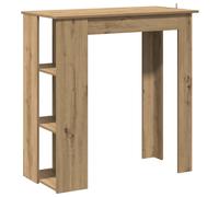 (artisan oak) vidaXL Bar Table with Shelf Bar High Table Bistro Pub Table Engineered Wood