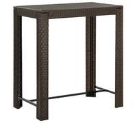 vidaXL Garden Bar Table Black Poly Rattan Outdoor Bistro Pub Counter Tea Table
