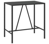 Bar Table Bistro Table Outdoor Dining Table with Glass Top Poly Rattan vidaXL