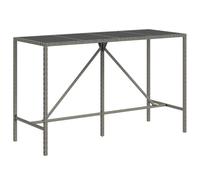 Bar Table Bistro Table Outdoor Dining Table with Glass Top Poly Rattan vidaXL