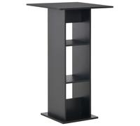 Bar Table Black Engineered Wood 60x60x110 cm High Bistro Table Storage