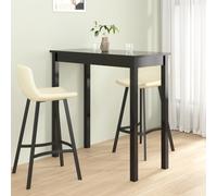 Bar Table Black MDF Top Pine Wood Legs 115x55x107 cm Modern Standing KitchenBar