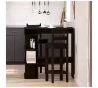 Bar Table Black Oak 100x48x101.5cm Engineered Wood Space-Saving 4-Shelves Indoor