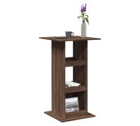 Bar Table Brown Oak 60x60x102cm Engineered Wood Storage Shelf Indoor Matte Top