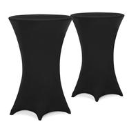 Bar Table Cover Set of 2 Black Ø80cm