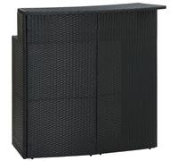 Bar Table Curved 2-Tier Black PE Rattan Powder-Coated Steel 120x55x110cm Outdoor