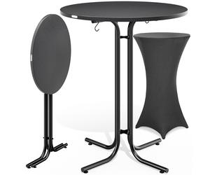 Bar table grey 110x80cm + bar table cover anthracite Ø80cm