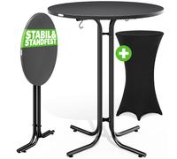 Bar table grey 110x80cm + bar table cover black Ø80cm