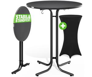 Bar table grey 110x80cm + bar table cover black Ø80cm