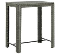 Bar table Grey PE Rattan Powder-Coated Steel 100x60.5x110.5cm Outdoor Patio Use