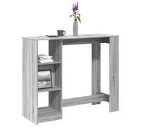 Bar Table Grey Sonoma 124x46x103.5cm Engineered Wood Matte with Integrated Shelf