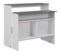 Bar table Grey White 130x40x120cm Engineered Wood High Movable Slim Inner Table